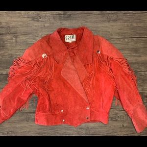 Vintage G-III suede leather jacket with fringe